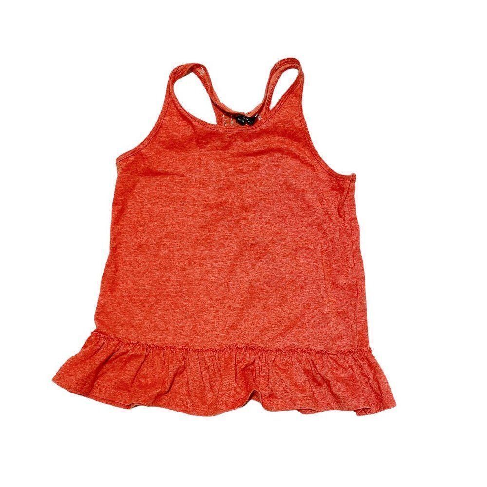 Orange Skirted Racerback Lace Trim Tank Top